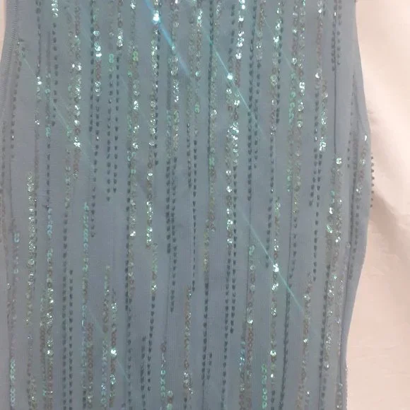 Optimum Nostalgic Women’s Aqua color no sleeves with shiny very small beats - Picture 3 of 6